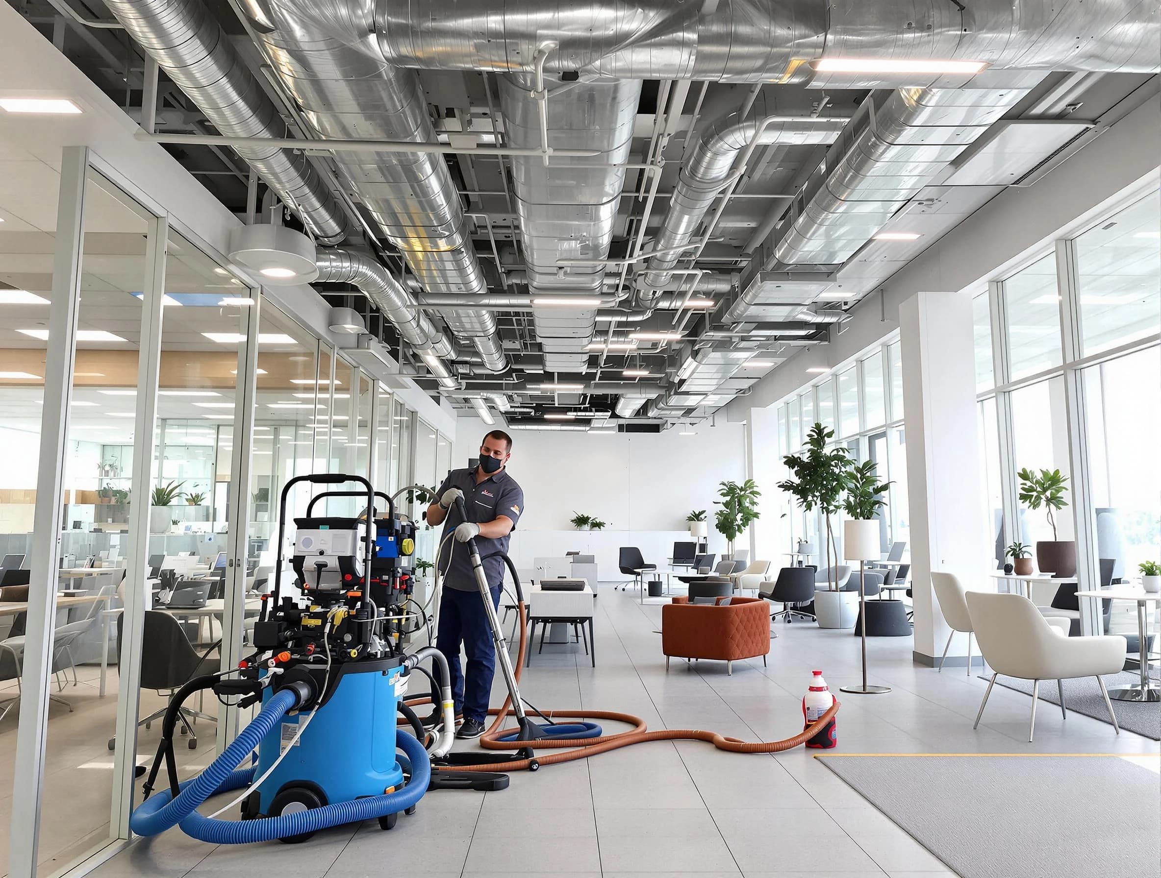 Cullman Air Duct Cleaning team conducting comprehensive commercial duct cleaning at a business location in Cullman
