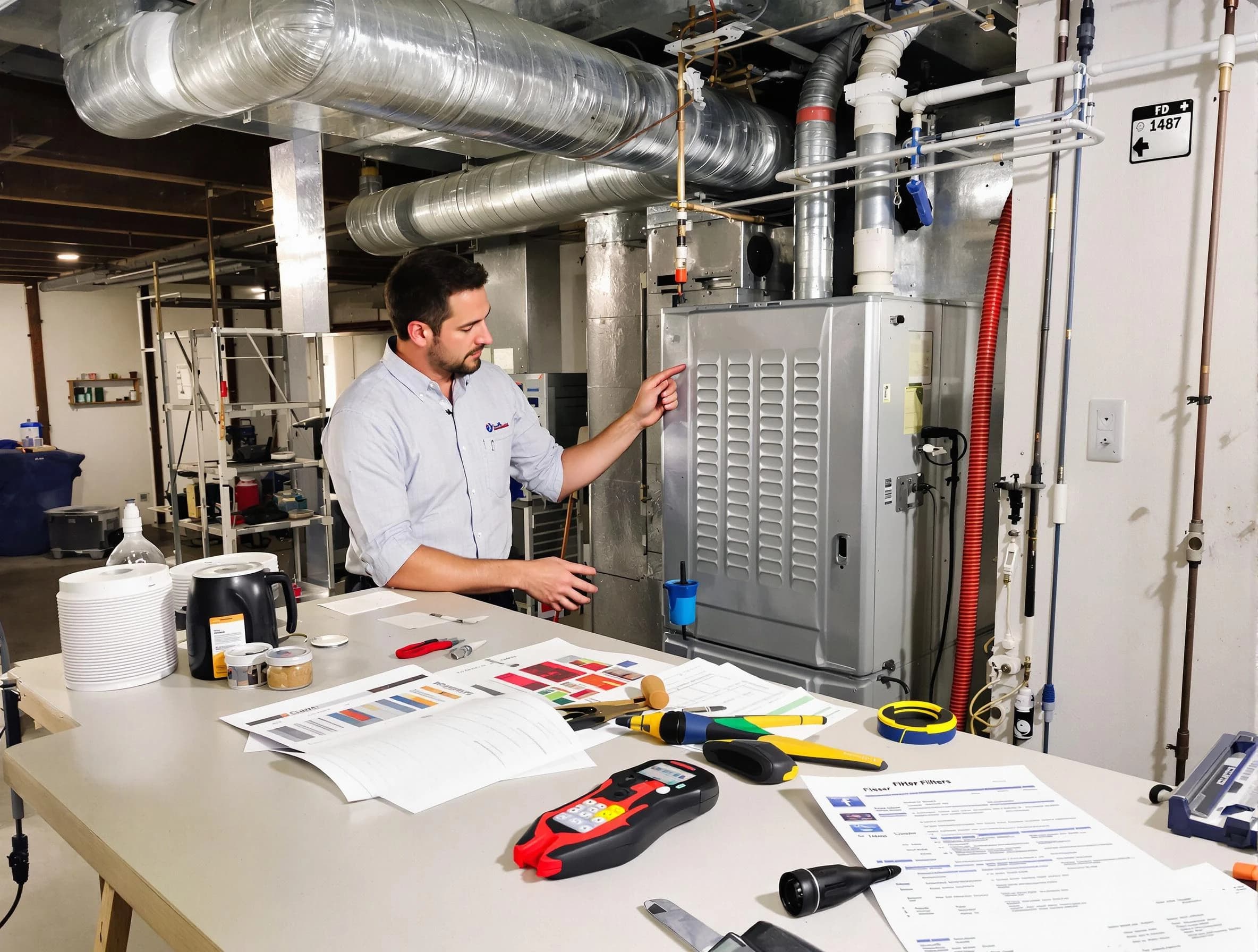 Cullman Air Duct Cleaning inspector conducting detailed filter system evaluation using professional diagnostic tools in Cullman