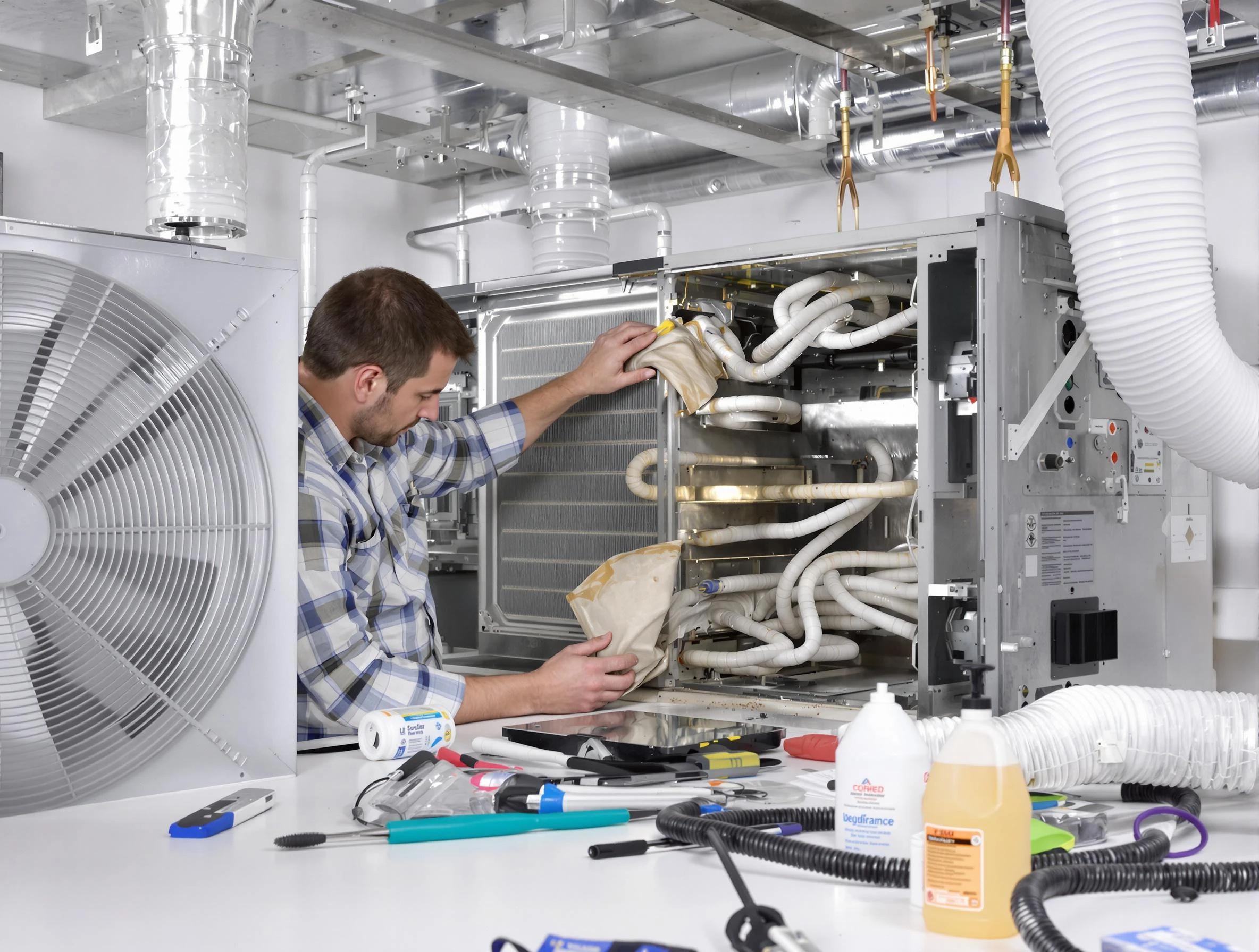Cullman Air Duct Cleaning specialist performing precision AC coil cleaning in Cullman