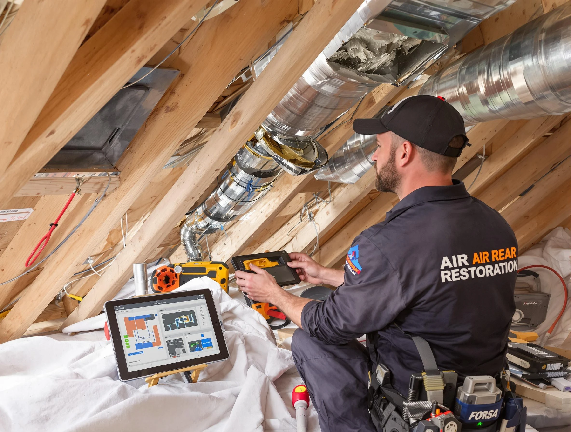 Cullman Air Duct Cleaning technician performing precise duct repair work in Cullman