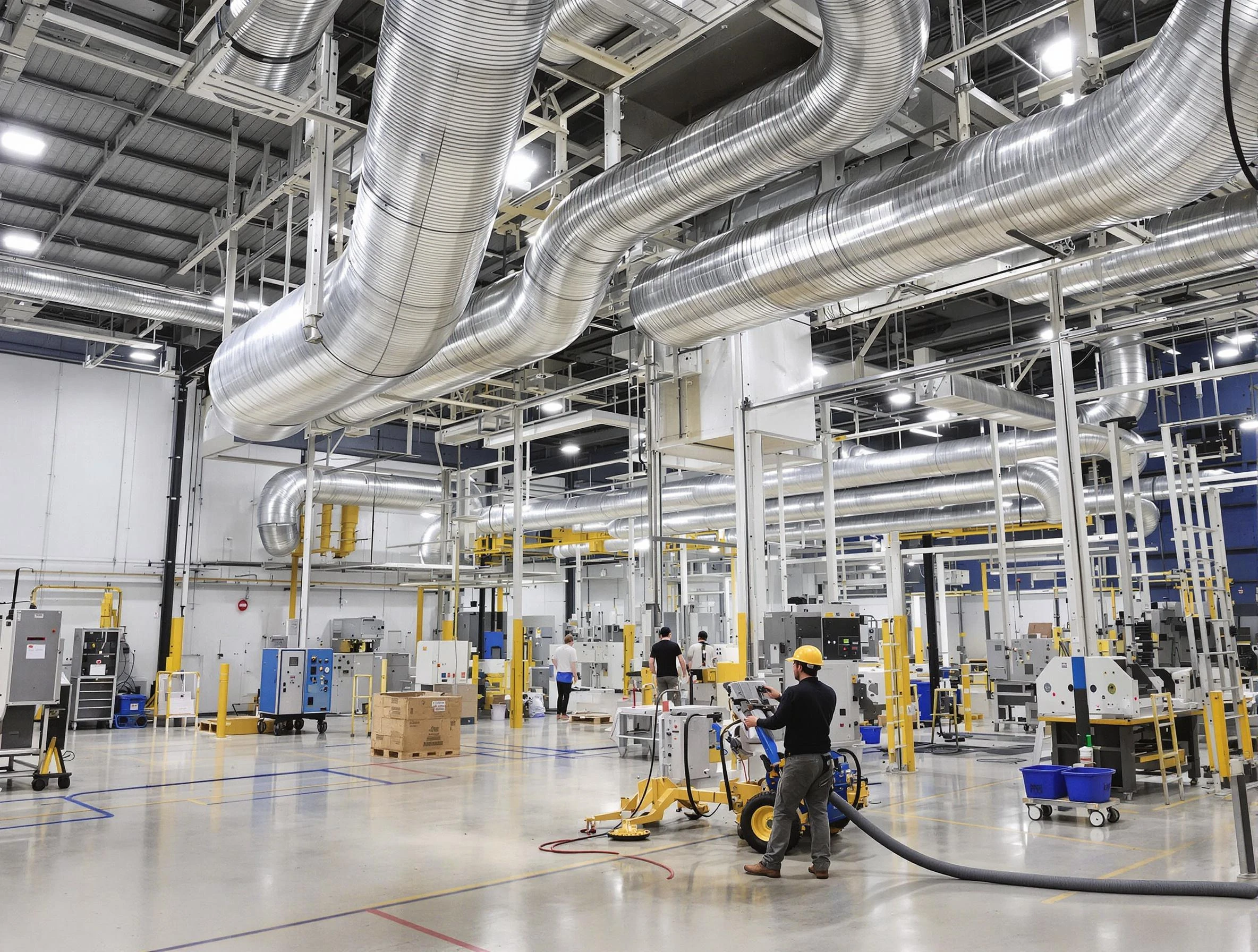 Cullman Air Duct Cleaning team performing comprehensive industrial duct cleaning at a large facility in Cullman