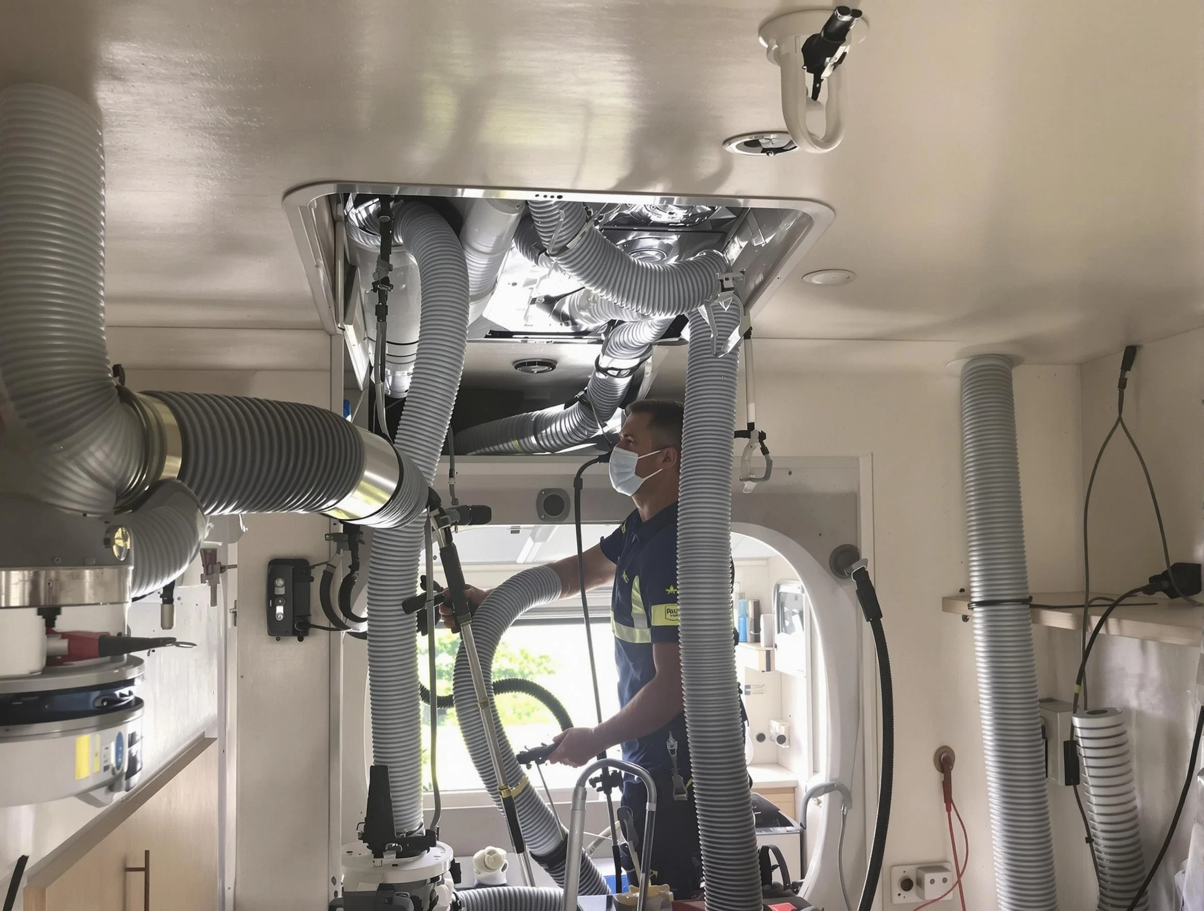 Cullman Air Duct Cleaning specialist performing precise mobile home duct cleaning in Cullman